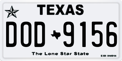 TX license plate DOD9156