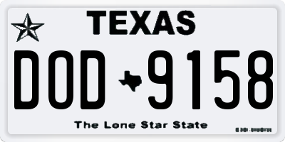 TX license plate DOD9158