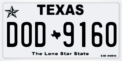 TX license plate DOD9160