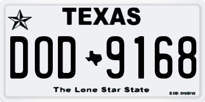TX license plate DOD9168
