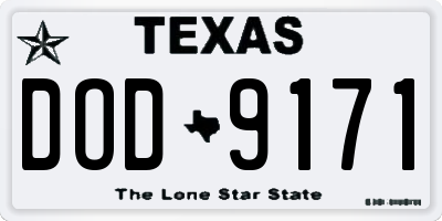 TX license plate DOD9171