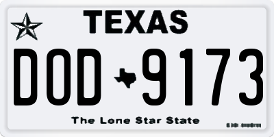 TX license plate DOD9173