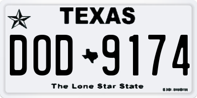TX license plate DOD9174