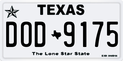 TX license plate DOD9175