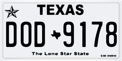 TX license plate DOD9178