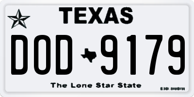 TX license plate DOD9179