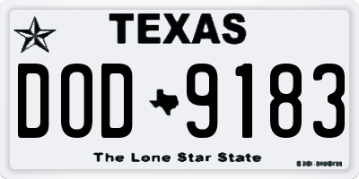 TX license plate DOD9183
