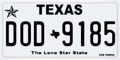 TX license plate DOD9185