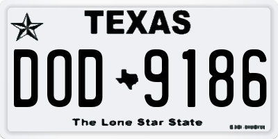 TX license plate DOD9186