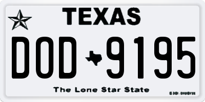 TX license plate DOD9195