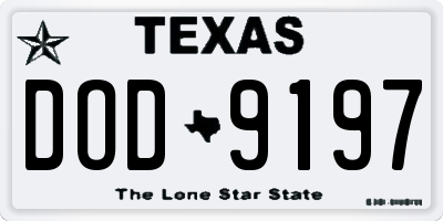 TX license plate DOD9197
