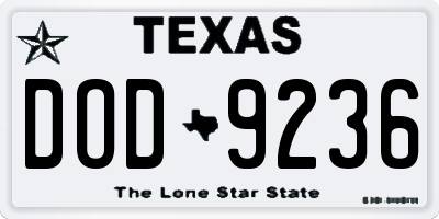 TX license plate DOD9236