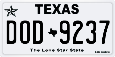 TX license plate DOD9237