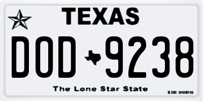 TX license plate DOD9238