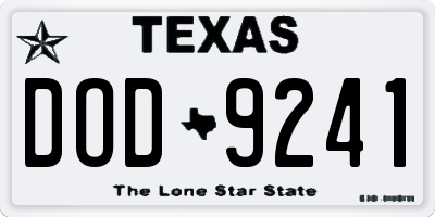 TX license plate DOD9241