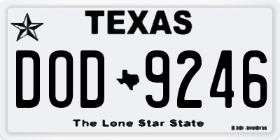 TX license plate DOD9246