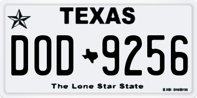 TX license plate DOD9256