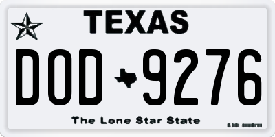 TX license plate DOD9276