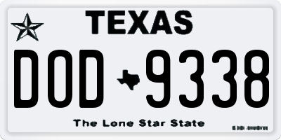 TX license plate DOD9338