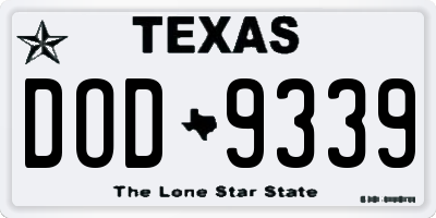 TX license plate DOD9339