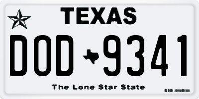 TX license plate DOD9341