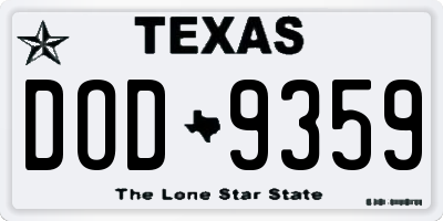 TX license plate DOD9359