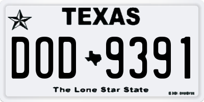 TX license plate DOD9391