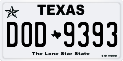 TX license plate DOD9393