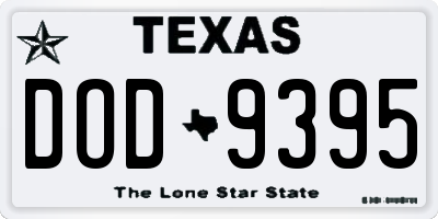 TX license plate DOD9395