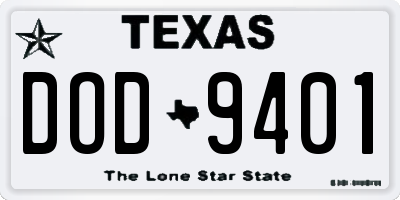 TX license plate DOD9401
