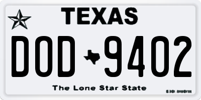 TX license plate DOD9402