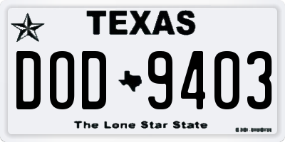 TX license plate DOD9403