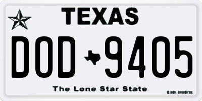 TX license plate DOD9405