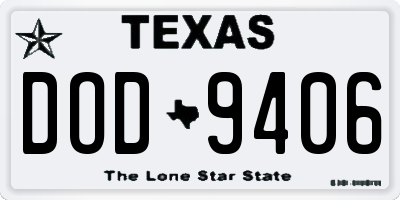 TX license plate DOD9406