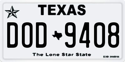 TX license plate DOD9408