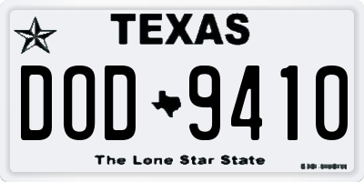 TX license plate DOD9410