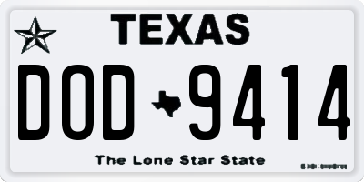 TX license plate DOD9414