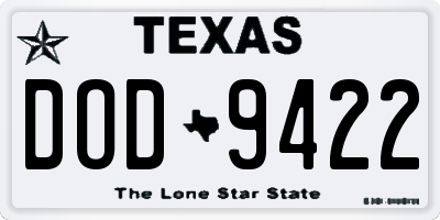 TX license plate DOD9422
