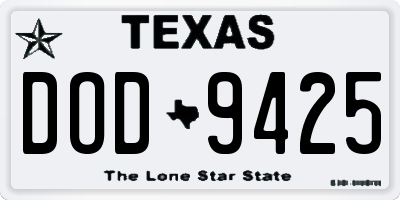 TX license plate DOD9425