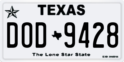TX license plate DOD9428
