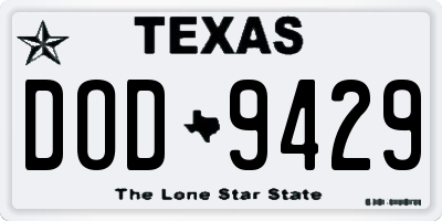 TX license plate DOD9429