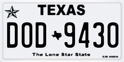 TX license plate DOD9430