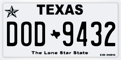 TX license plate DOD9432
