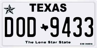 TX license plate DOD9433