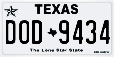 TX license plate DOD9434