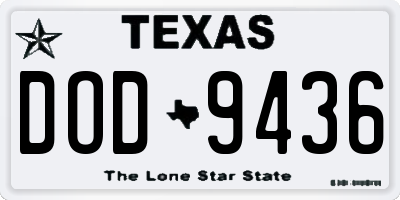 TX license plate DOD9436
