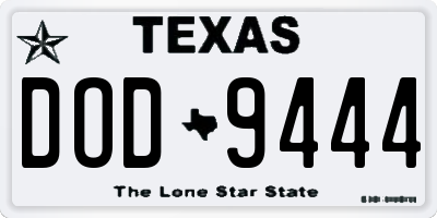 TX license plate DOD9444