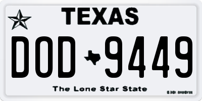 TX license plate DOD9449