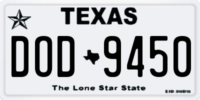 TX license plate DOD9450