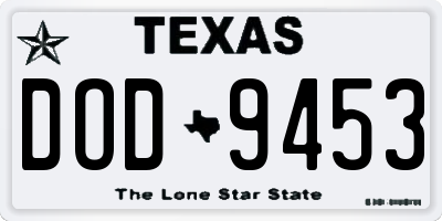 TX license plate DOD9453